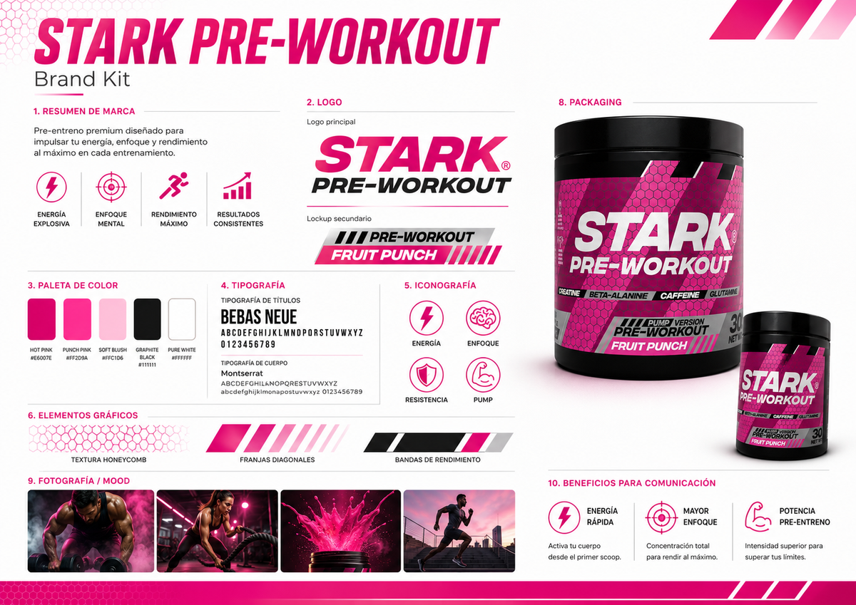 Stark Pre-Workout Fruit Punch bottle
